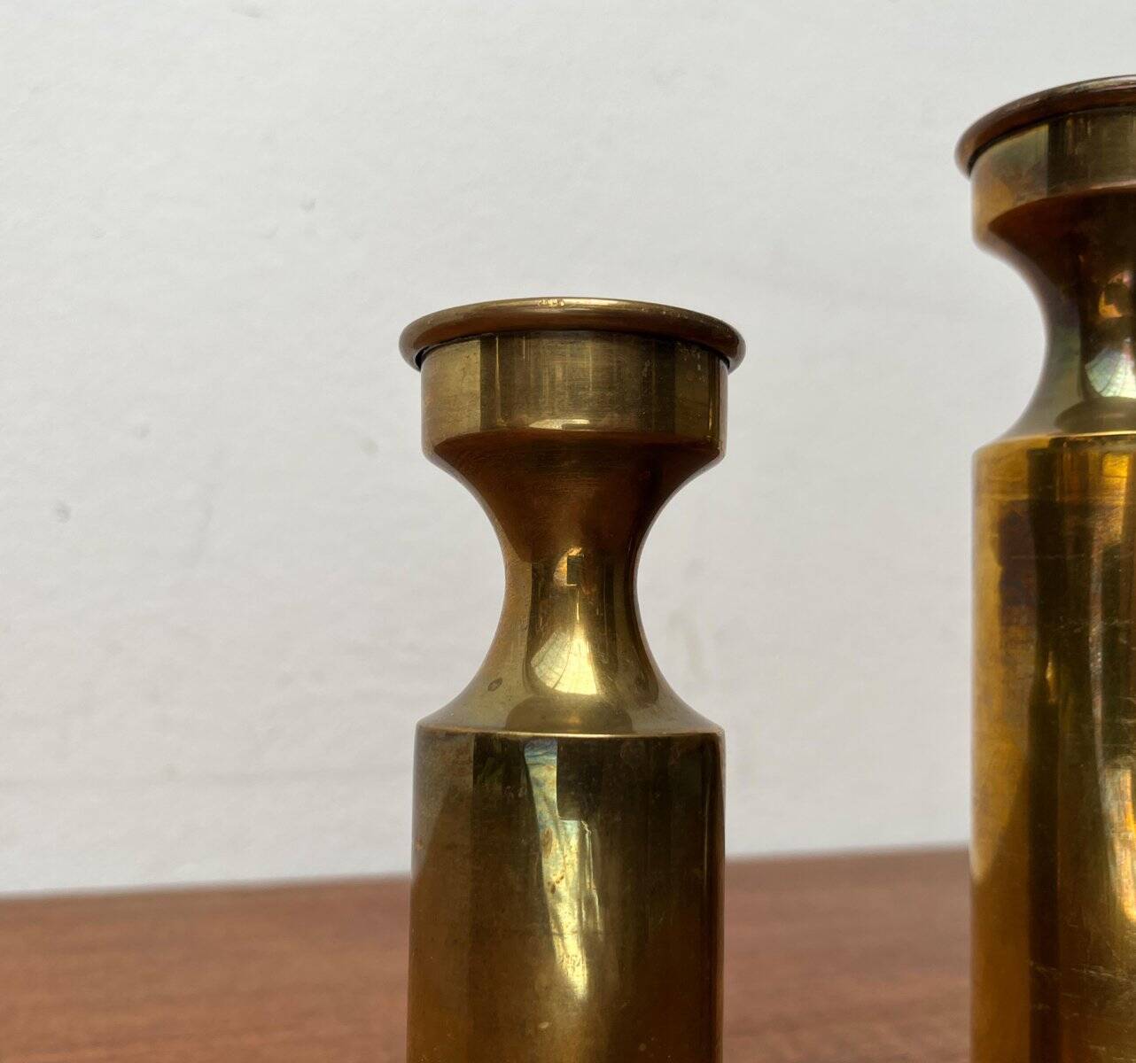 Danish brass candle holders from the mid-century by Boyes Metalkunst, 1960s, set of 2.