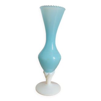 Blue opaline vase