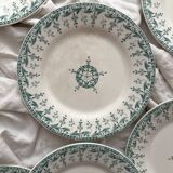 6 iron earth dessert plates "Sagittaires" Gien
