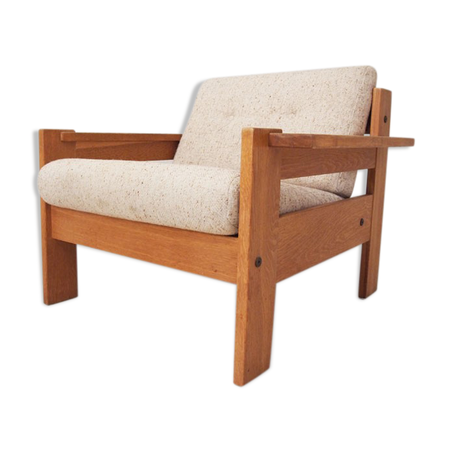 Solid oak Danish lounge chair