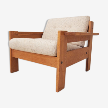 Solid oak Danish lounge chair