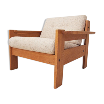 Solid oak Danish lounge chair