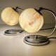 Pair of art deco lamps, chrome glass