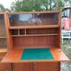 1950s wood and glass display cabinet