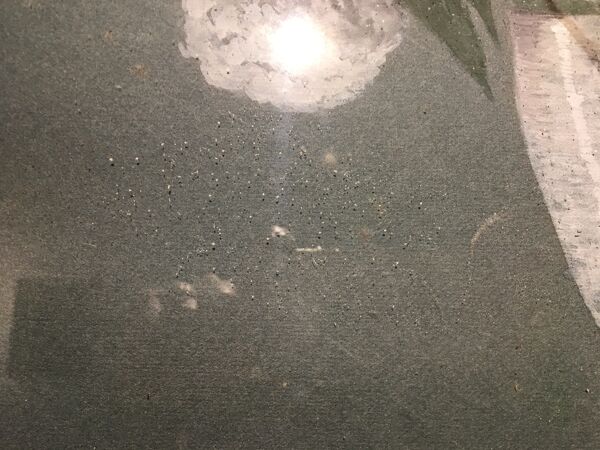 Tableau nature morte aux fleurs blanches années 70