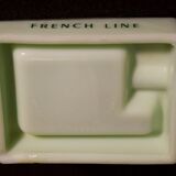 Three opalex ashtrays at the Logo of the Trans-Atlantic General Company - French Line - Model created by Jean Luce for the cruises of the liner Normandy and France