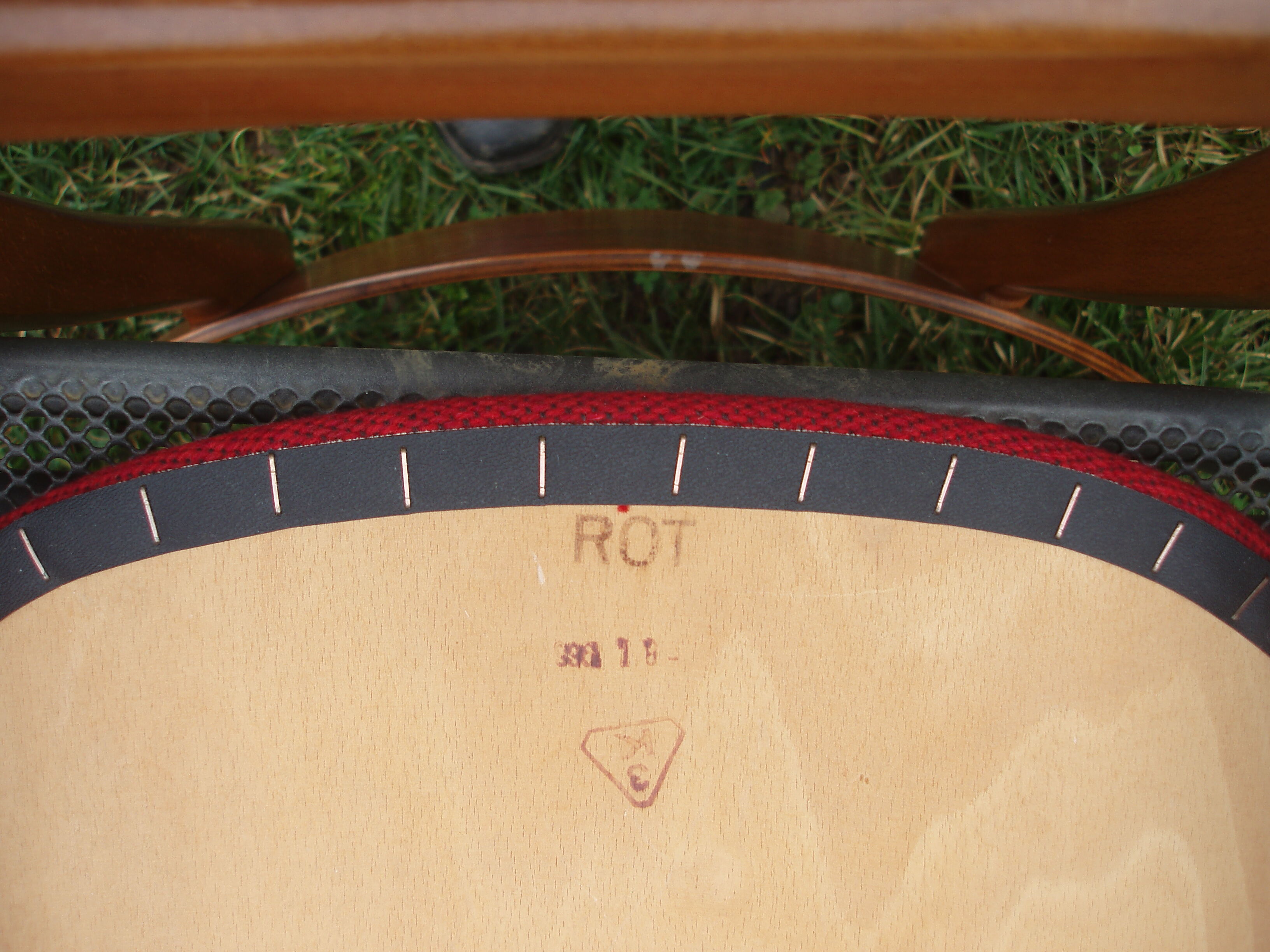 Pair of Scandinavian chairs in teak and red fabric