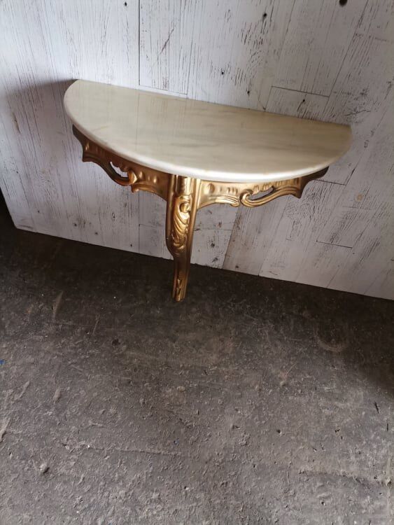 Italian golden and marble console table, 1950