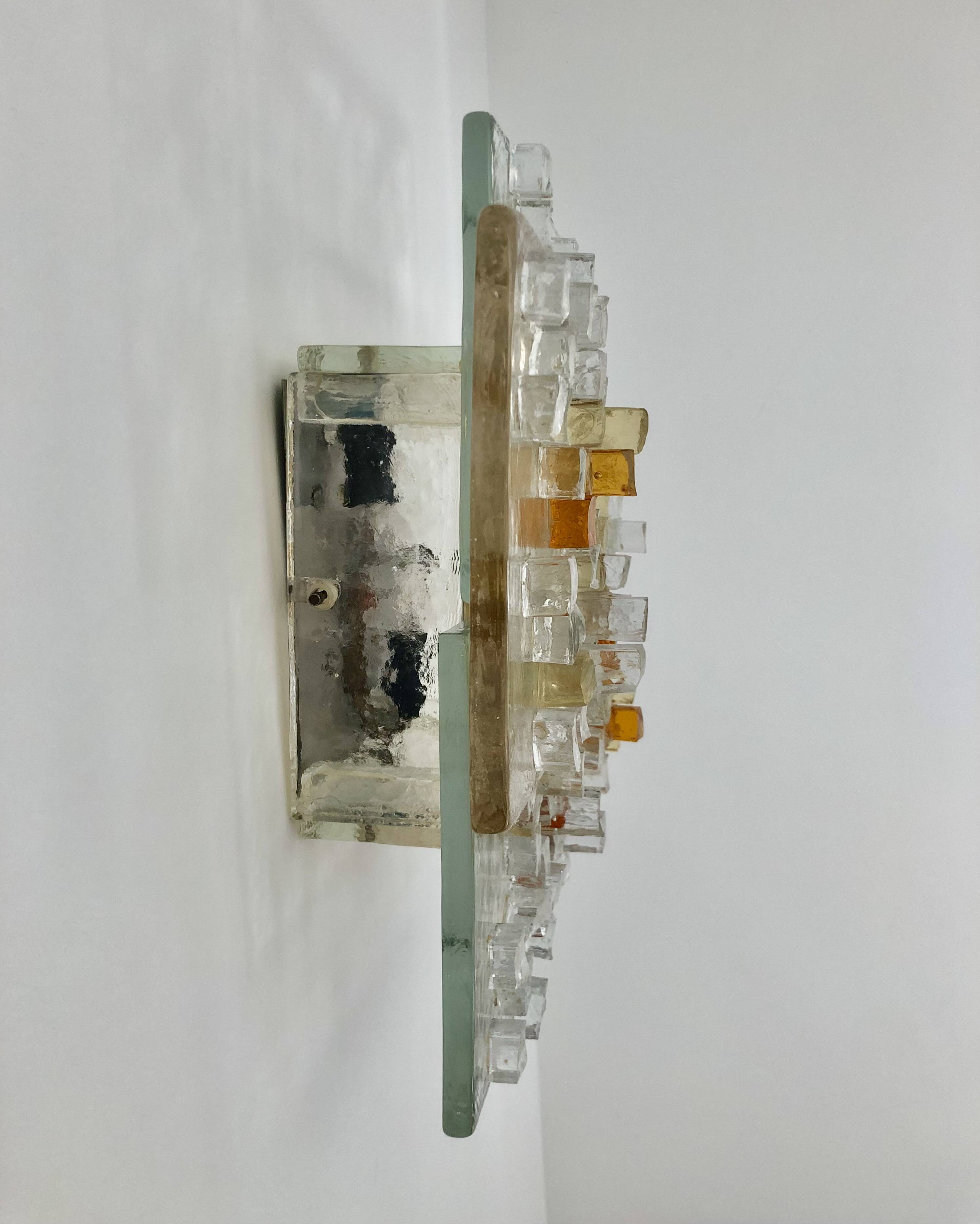 Murano glass wall lamp by Albano Poli for Poliarte, Italy 1970s