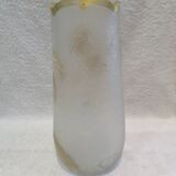 Beautiful acid-etched glass vase from Legras Saint Denis with chestnut tree decoration