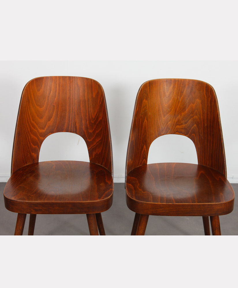 Suite of 4 wooden chairs by Oswald Haerdtl for Ton, 1960