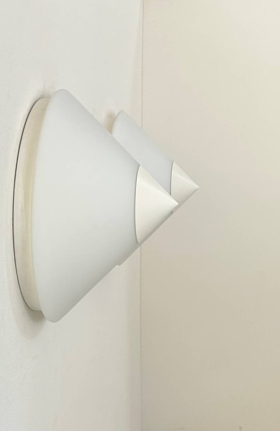 Pair of vintage Limburg wall lights, metal and opaline, Germany 1970