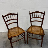 2 caned flying chairs Louis XVI