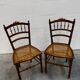 2 chaises volantes cannées Louis XVI