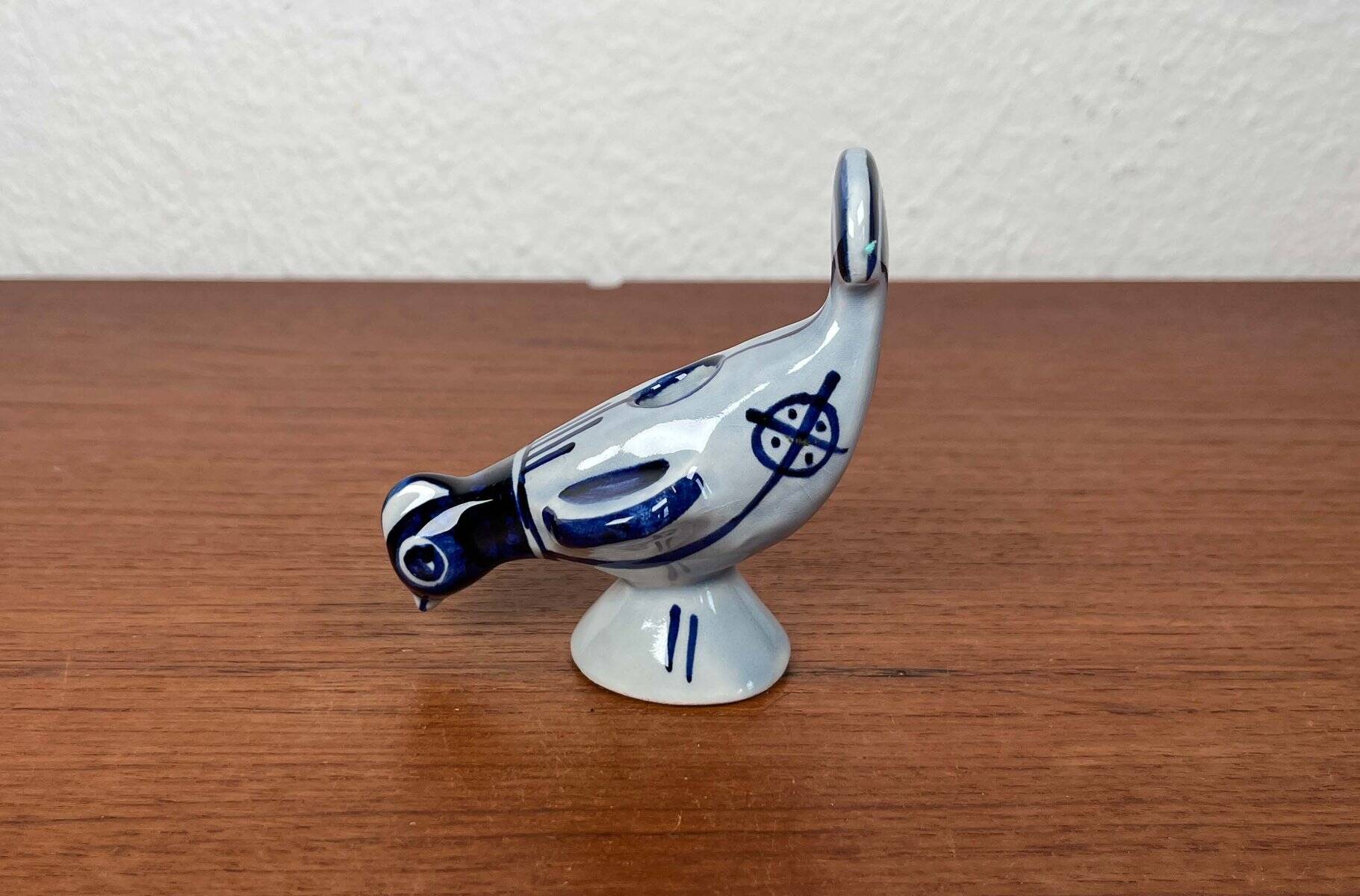 Ceramic bird candlestick from the Danish mid-century studio of Søholm, 1960s.