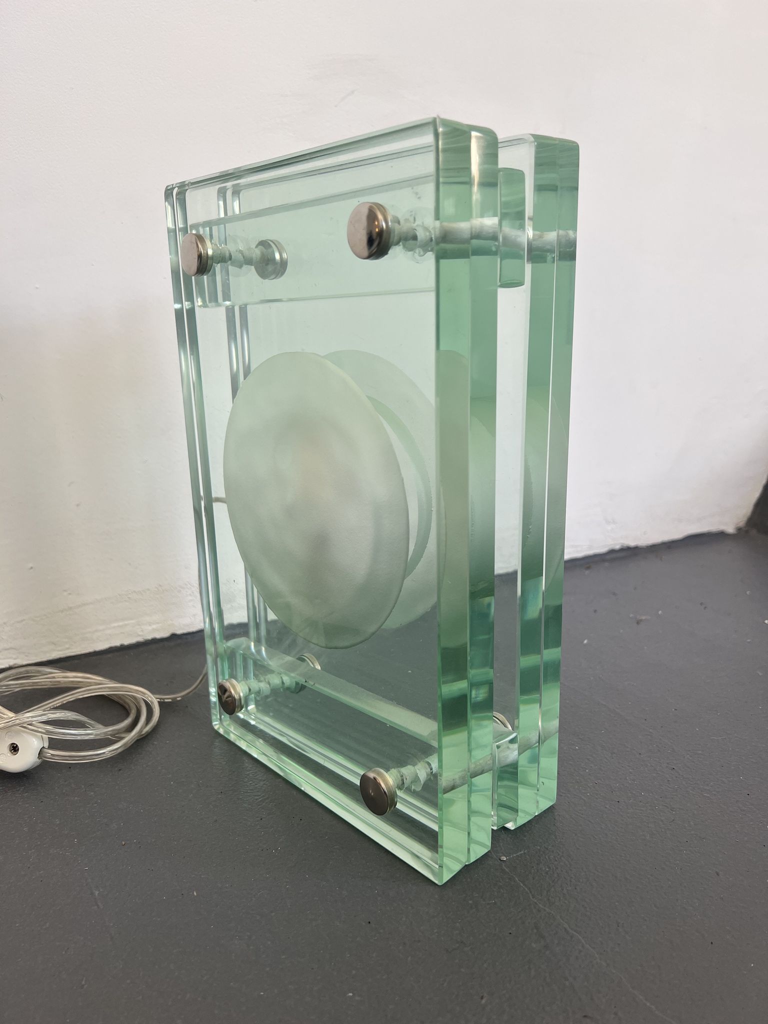 Italian Modern thick glass table lamp from 70s
