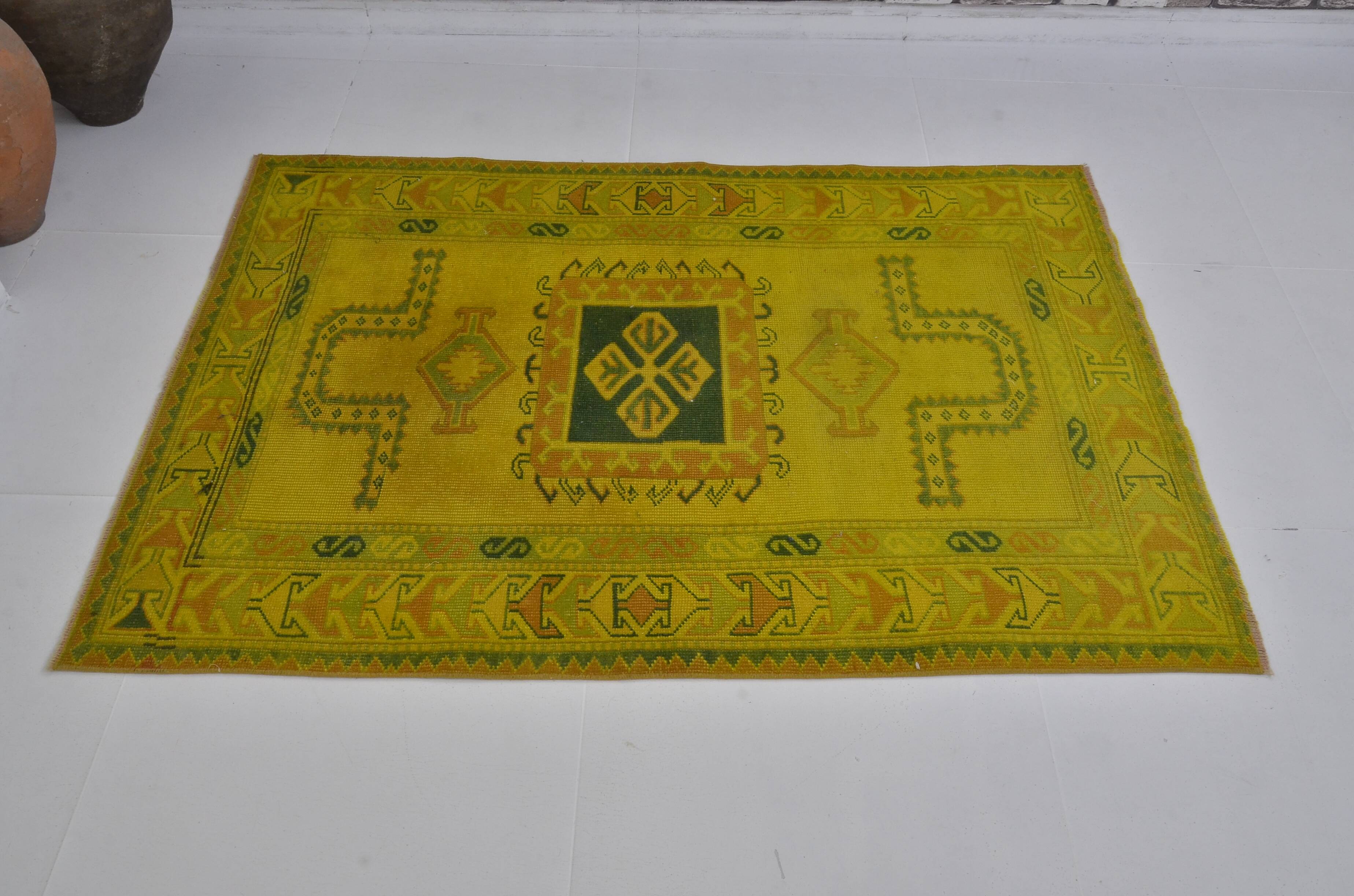 Oushak Decorative Anatolian Floral Wool Rug sku 3839