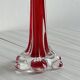 Red glass soliflore vase.
