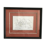 Framed drawing by Jean Fabius Henrion, year 92
