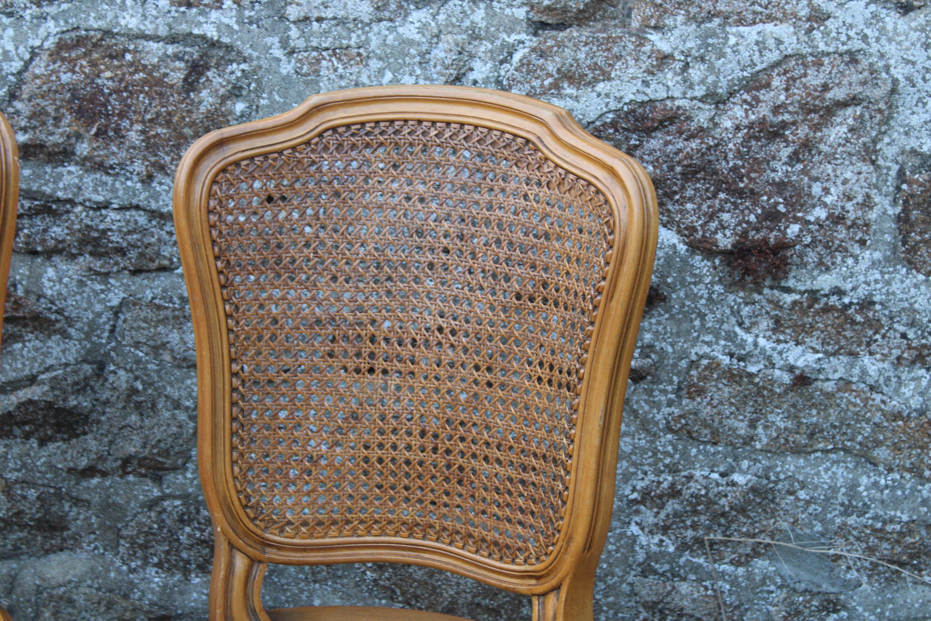 Louis XV style canned chairs molded