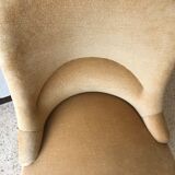 Yellow velvet toad armchair