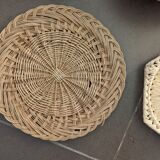 Wall composition of 7 wicker baskets