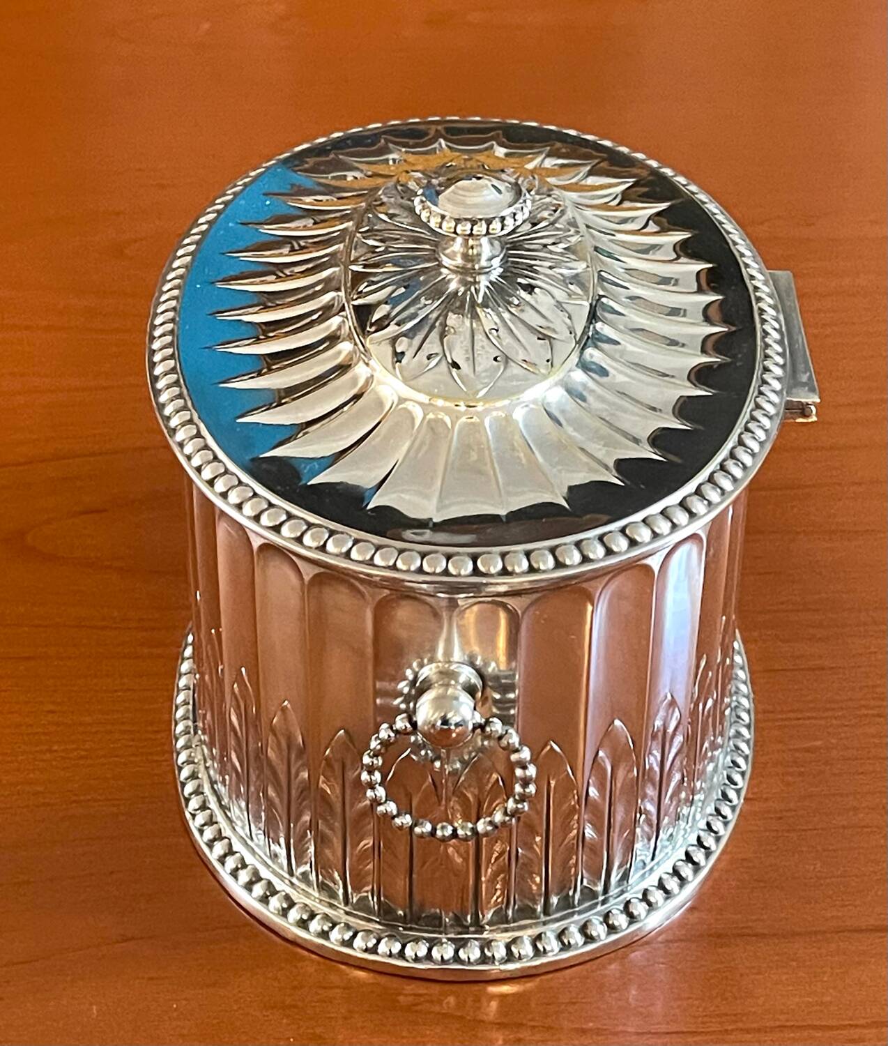 Christofle Gallia, large biscuit tin, early 20th century