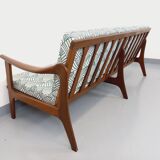 Banquette canapé 3 places scandinave Arne Wahl Iversen pour Komfort en teck