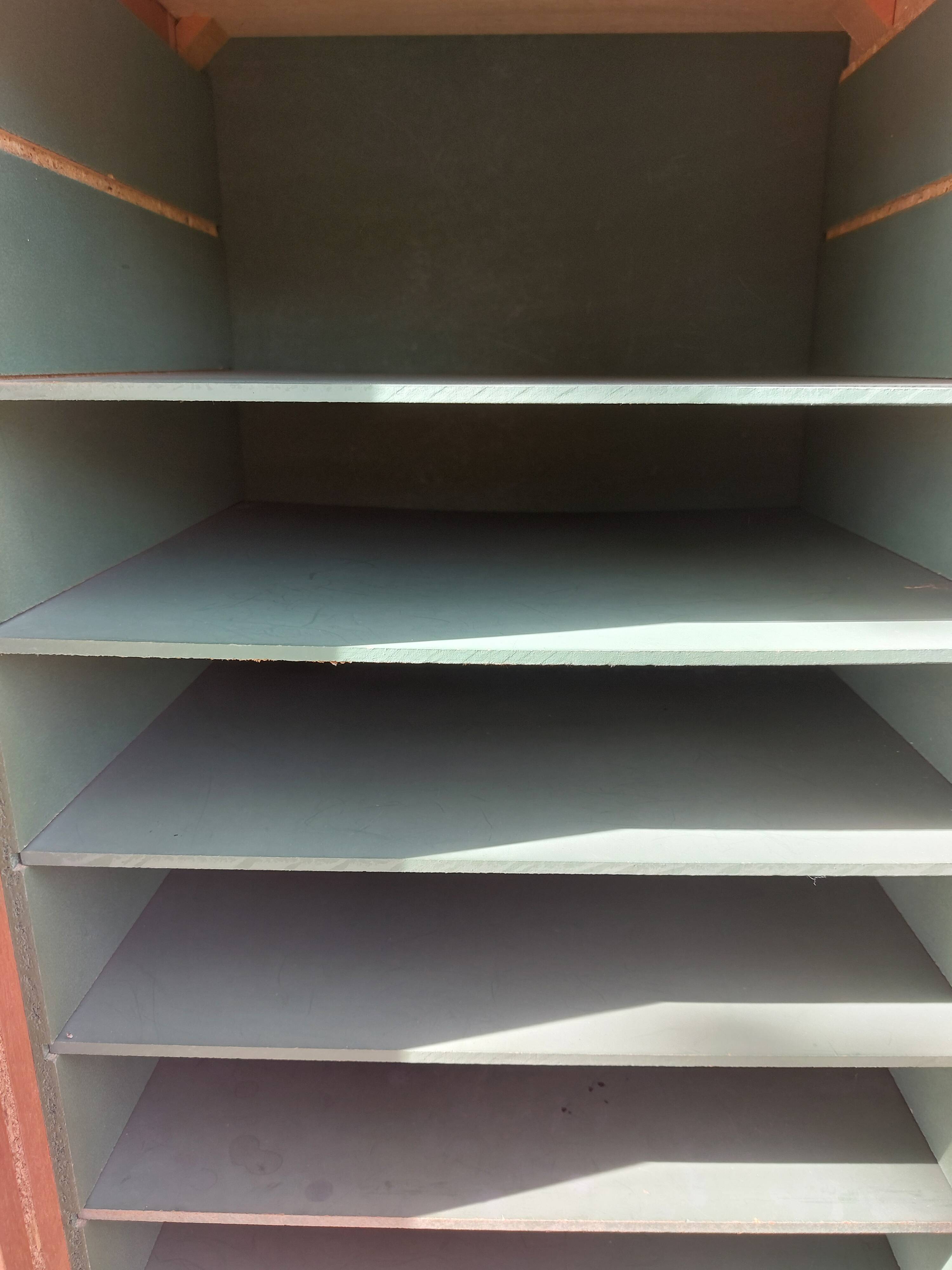 double curtain filing cabinet, vintage