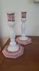 Pair of earthenware candlesticks Moustiers – Atelier Ségriès (hand-painted)