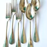 Lot de 6 couverts de table ancien - modèle médaillon rocaille - Magasins Printemps