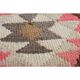 1970s Turkish Oushak Handmade Wool Cotton Pink Runner Rug 92x267