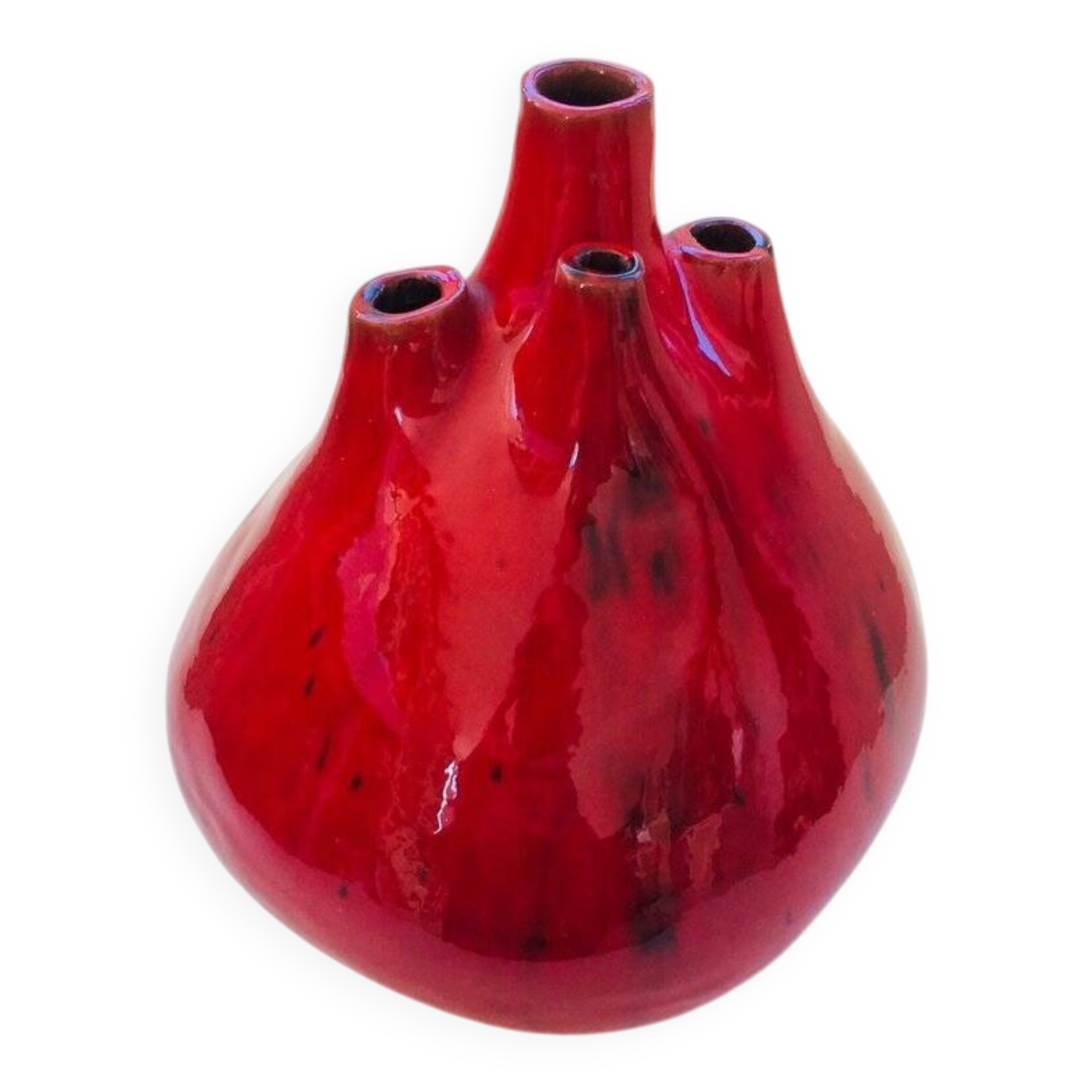 Belgian pottery spout vase by Hugria, 1960s
