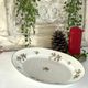Vintage French Holly Deep Platter, Christmas Serving Dish, Large Oval