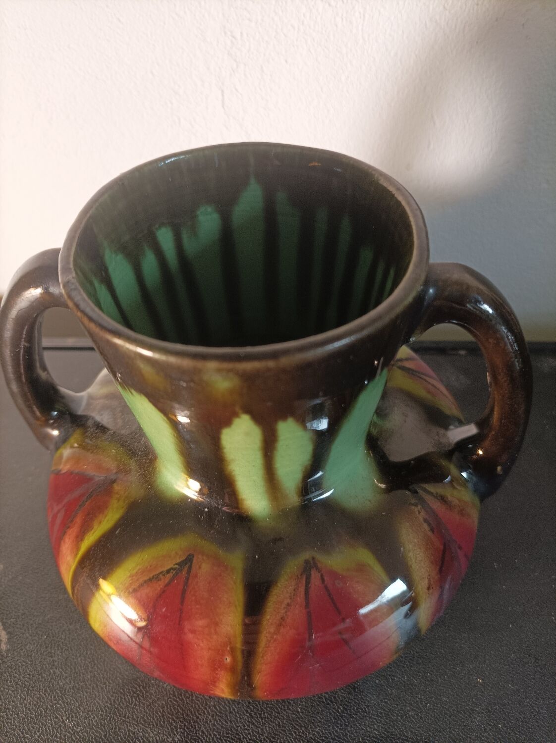 Art Deco ceramic vase signed Henri Delcourt France