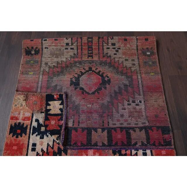Vintage Turkish Oushak handmade wool runner 81x313