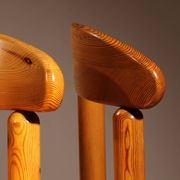 Six Dining Chairs in Pine Wood | Italy 1980s