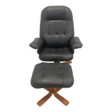 Vintage leather armchair, relaxing