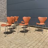Fritz Hansen series 7 Vlinderstoelen in Cognac leather NIEUW!!