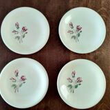 4 Salins dessert plates pink model Éric