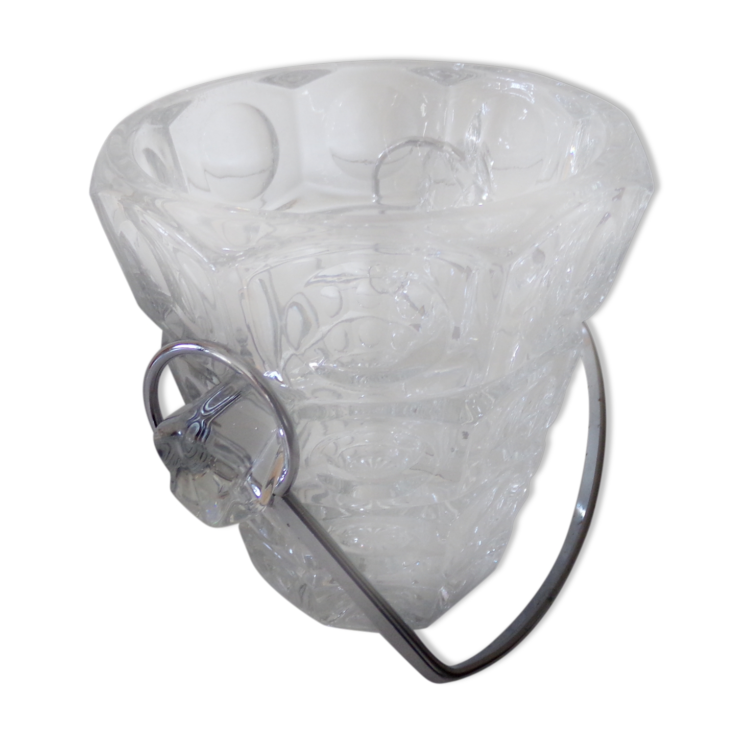 Seau à glace en verre vintage