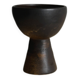 Dark brown raw ceramic cup