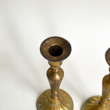 Pair of gilded brass candlesticks