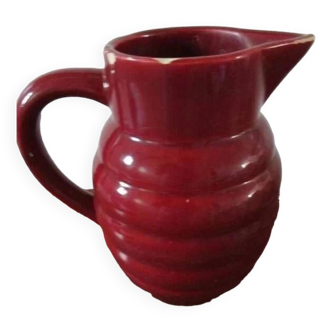 vintage burgundy pitcher year 1960