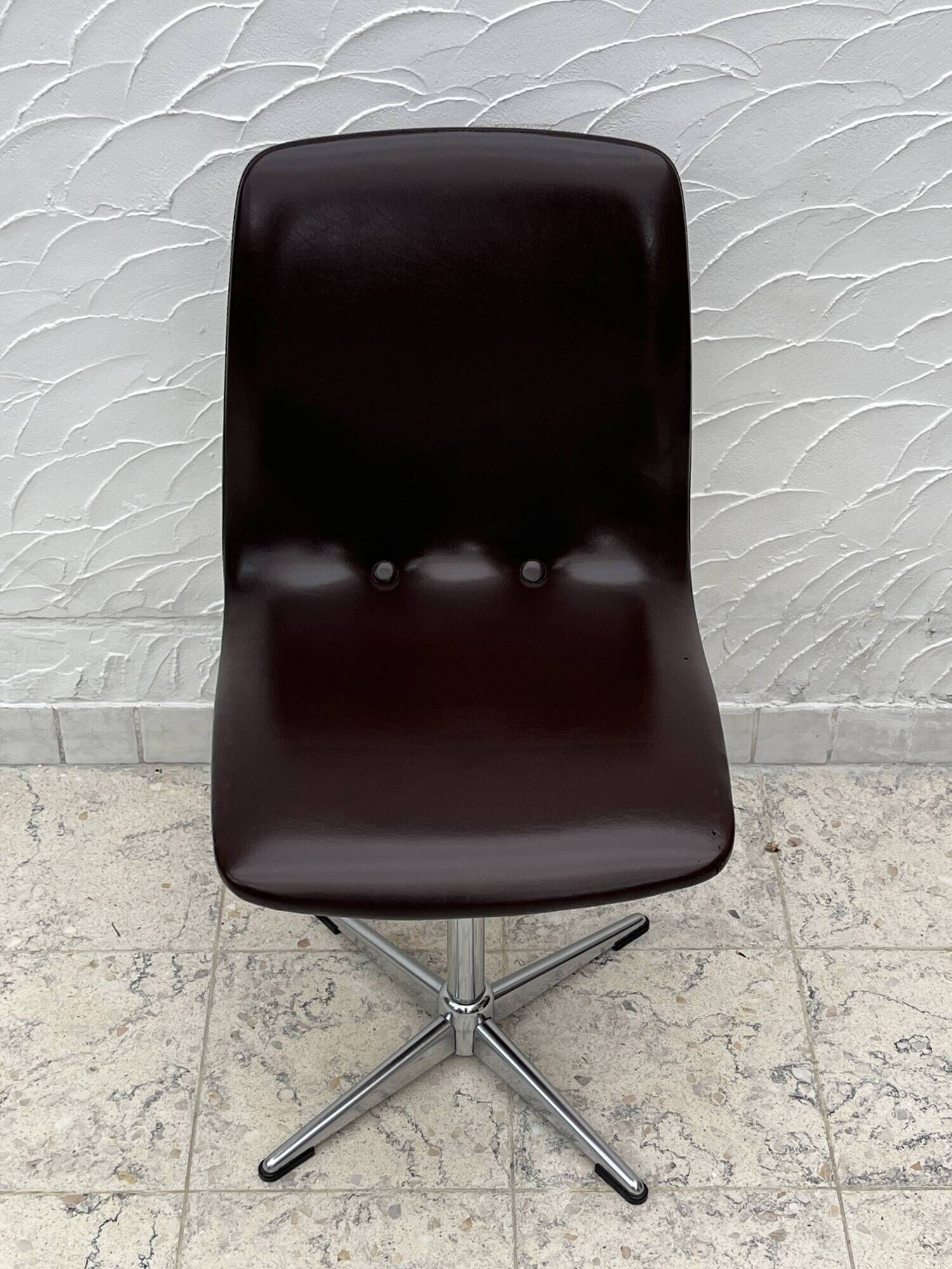 Space Age Swivel Chair Chocolate Brown Skai