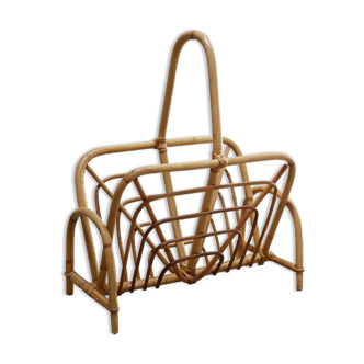 Porte-revues vintage en rotin