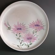 Ceramic plate with thistles by Marie-Madeleine Jolly 1950