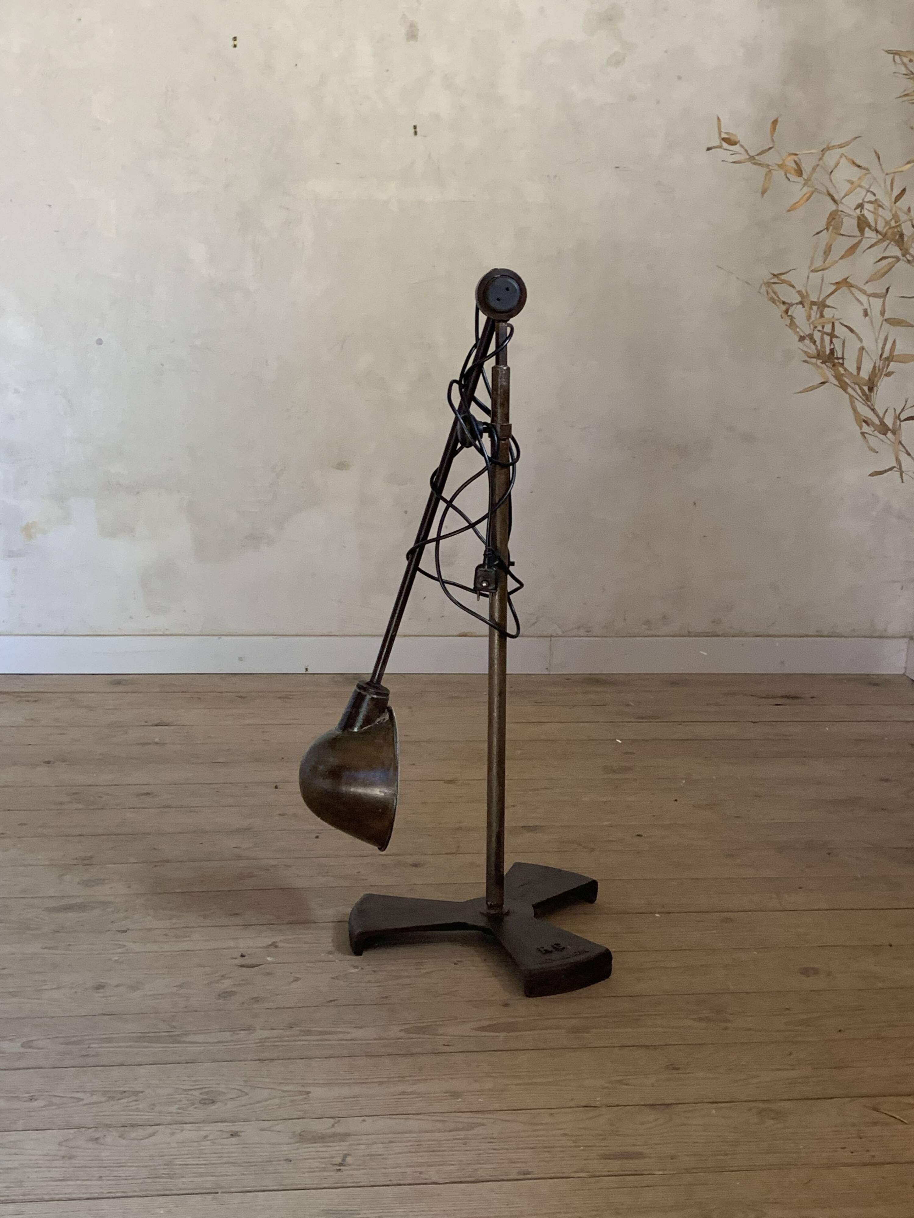 Vintage industrial workshop floor lamp