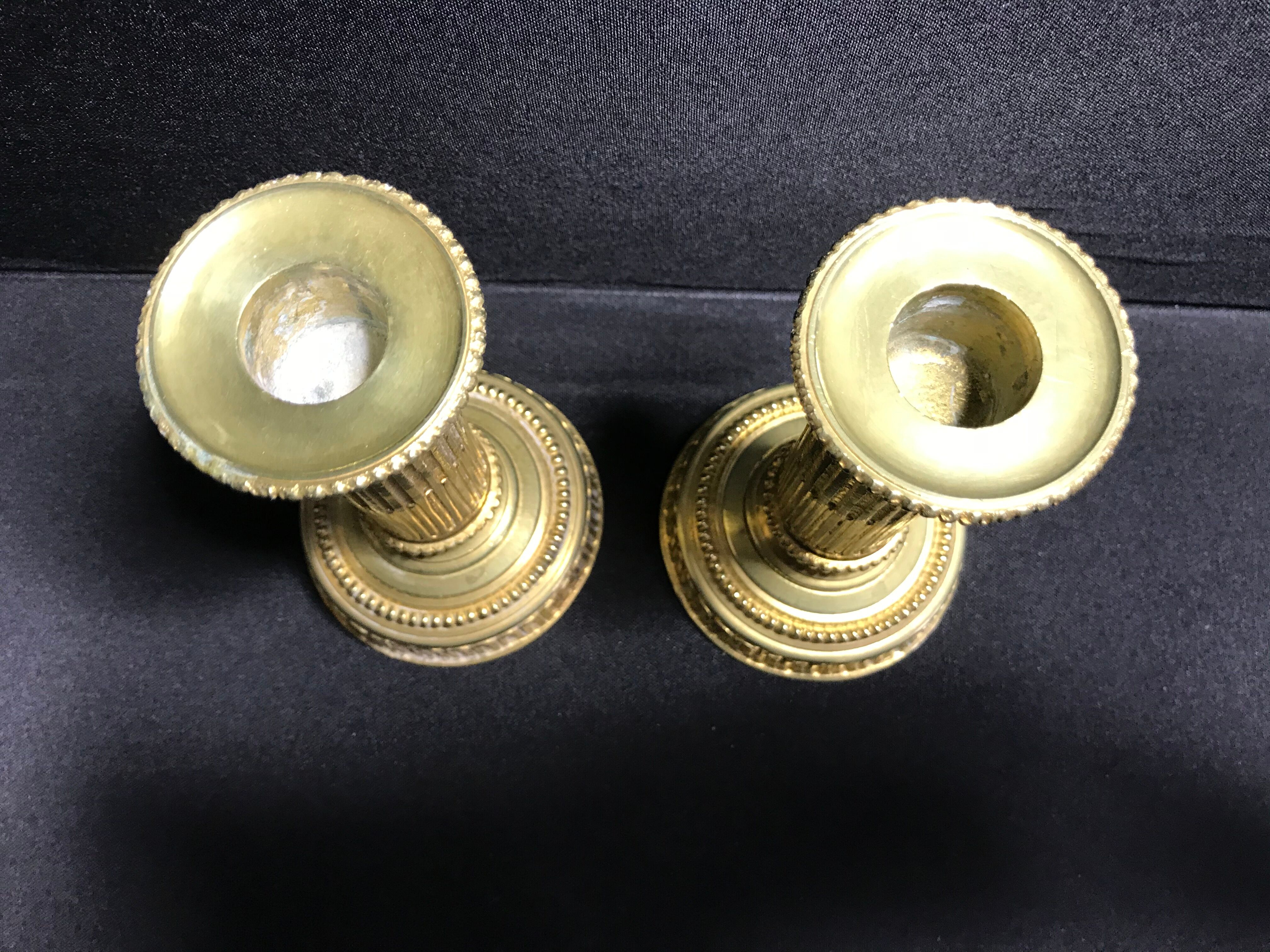 1410 Small candlesticks (2) - Louis XVI bronze