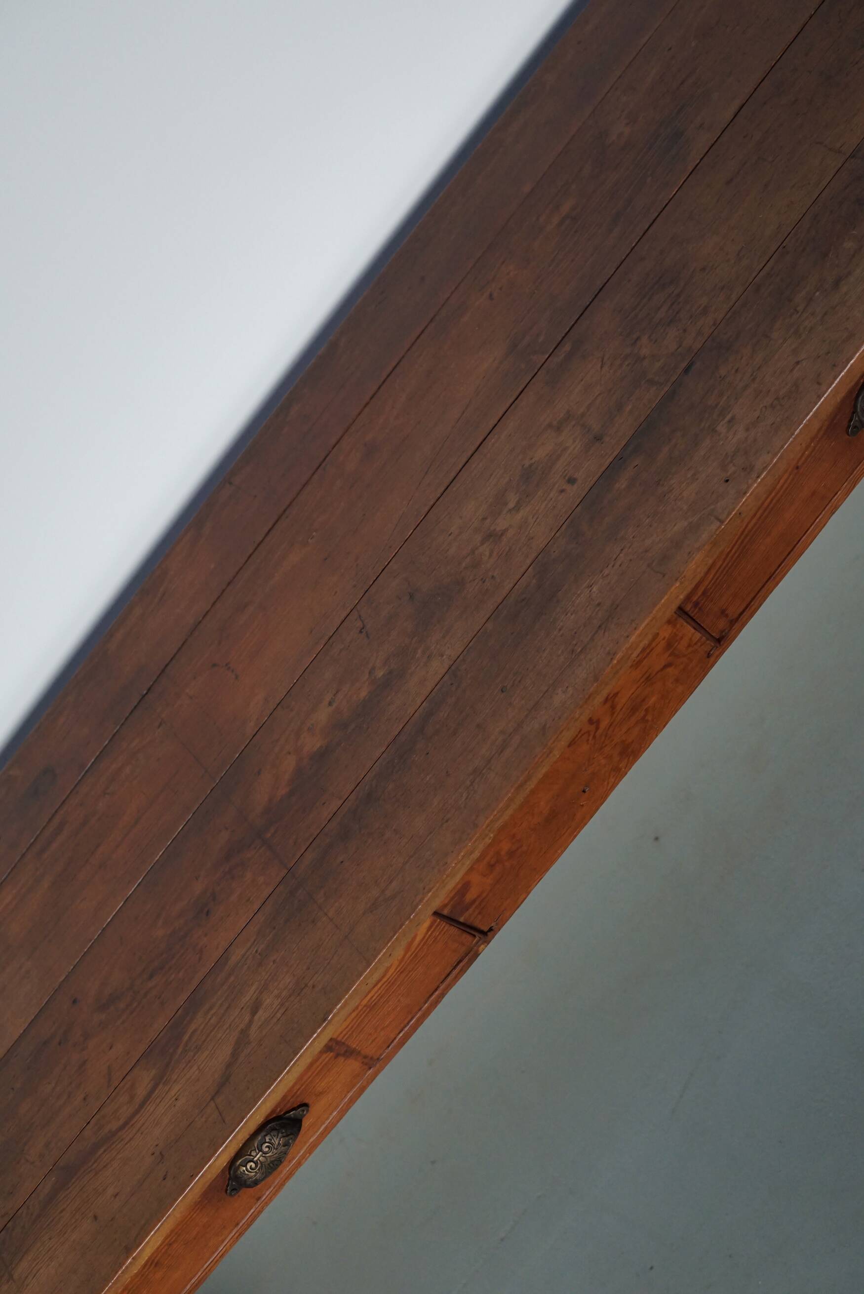 Rustic vintage French pine table or desk from the Landes, 1950s.
